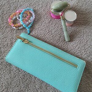 Charming Charlie's Mint/Beige Bifold Snap Wallet Pocketbook